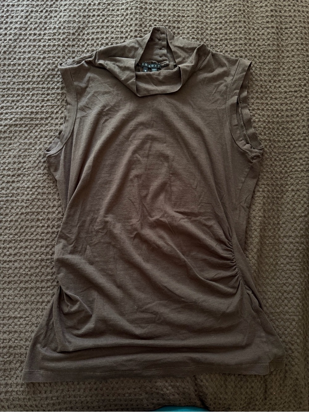 Sleeveless Cowl Neck Top in Brown